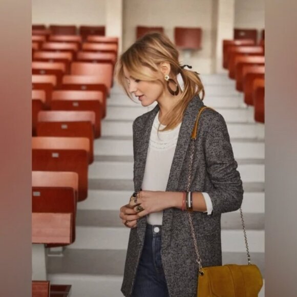 Sézane Sezane Sally black and white tweed blazer 36/4 - Picture 1 of 7